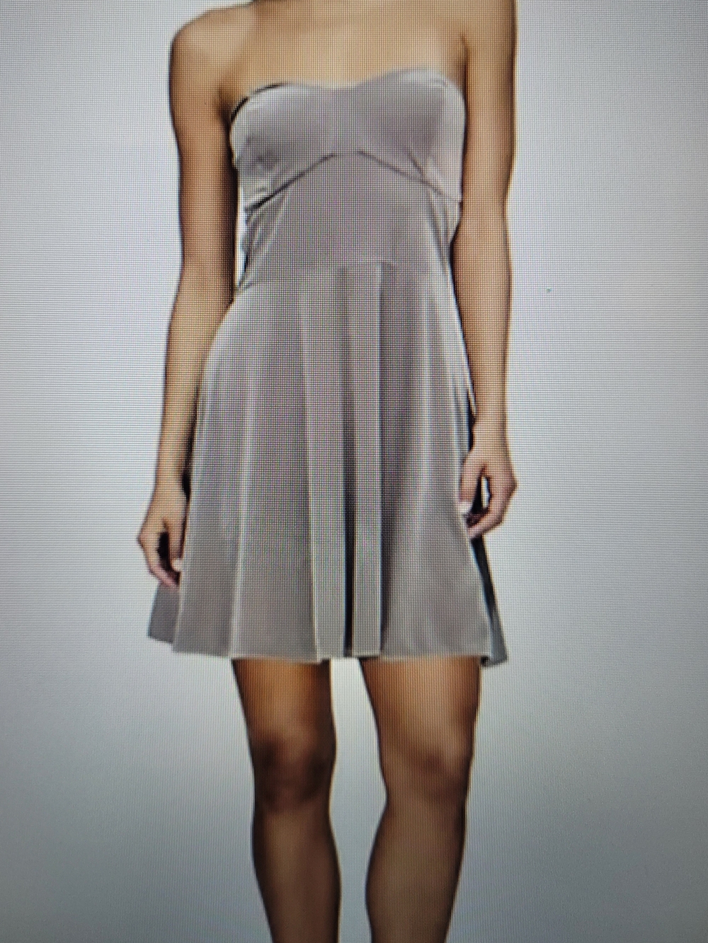 GAP Strapless Taupe/Gray Fit-and-Flare Dress